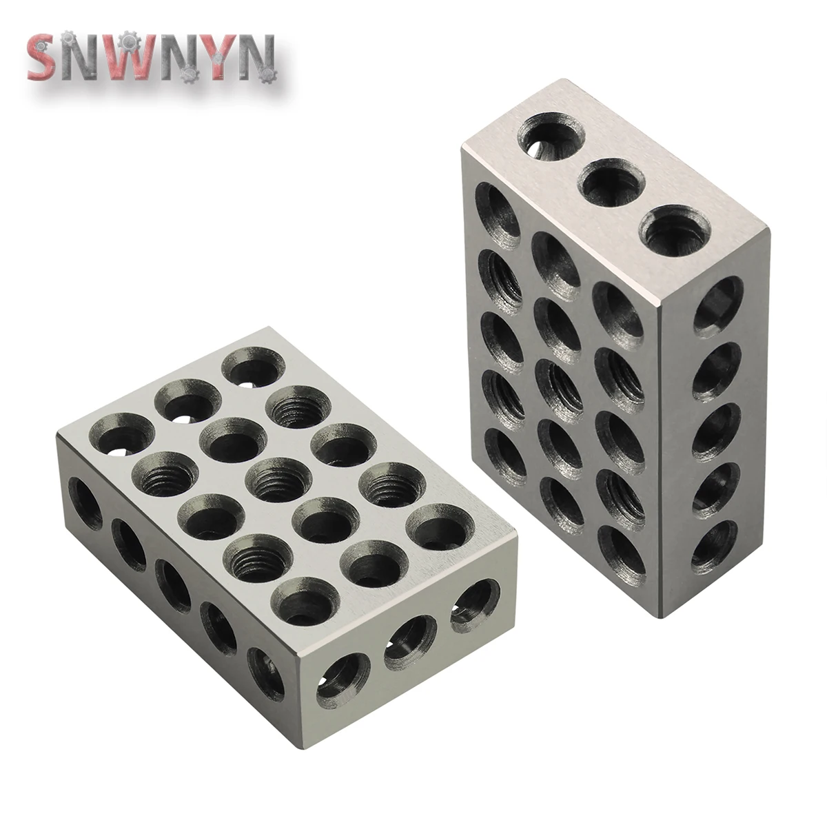 2pcs/pair 23 Holes Precision 25-50-75mm Blocks Gauge Hardened Steel Parallel Block Set Matched Machinist Milling Tool