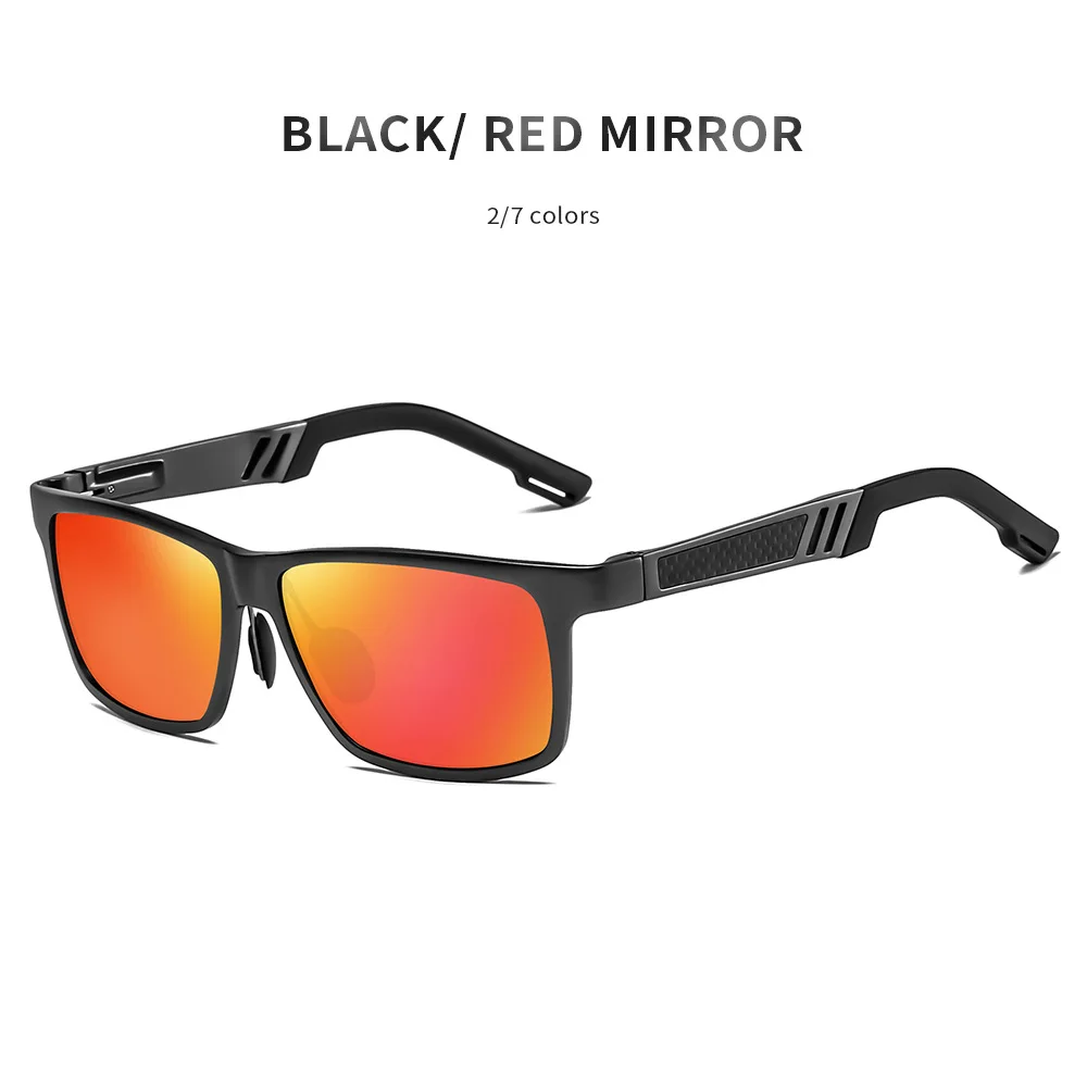 REALONE алюминиевые квадратные поляризованные солнцезащитные очки Gafas De Sol De Los Hombres мужские очки UV400 для мужчин стиль жизни солнцезащитные очки 5540 - Цвет линз: BlackRedmirror