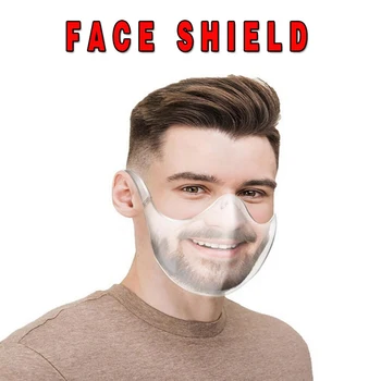 

Reusable Mask PE Full Face Shield Large Mirror Guard Protector Visor Wrap Shield Halloween Mask With Breathing Kitchen Tool New