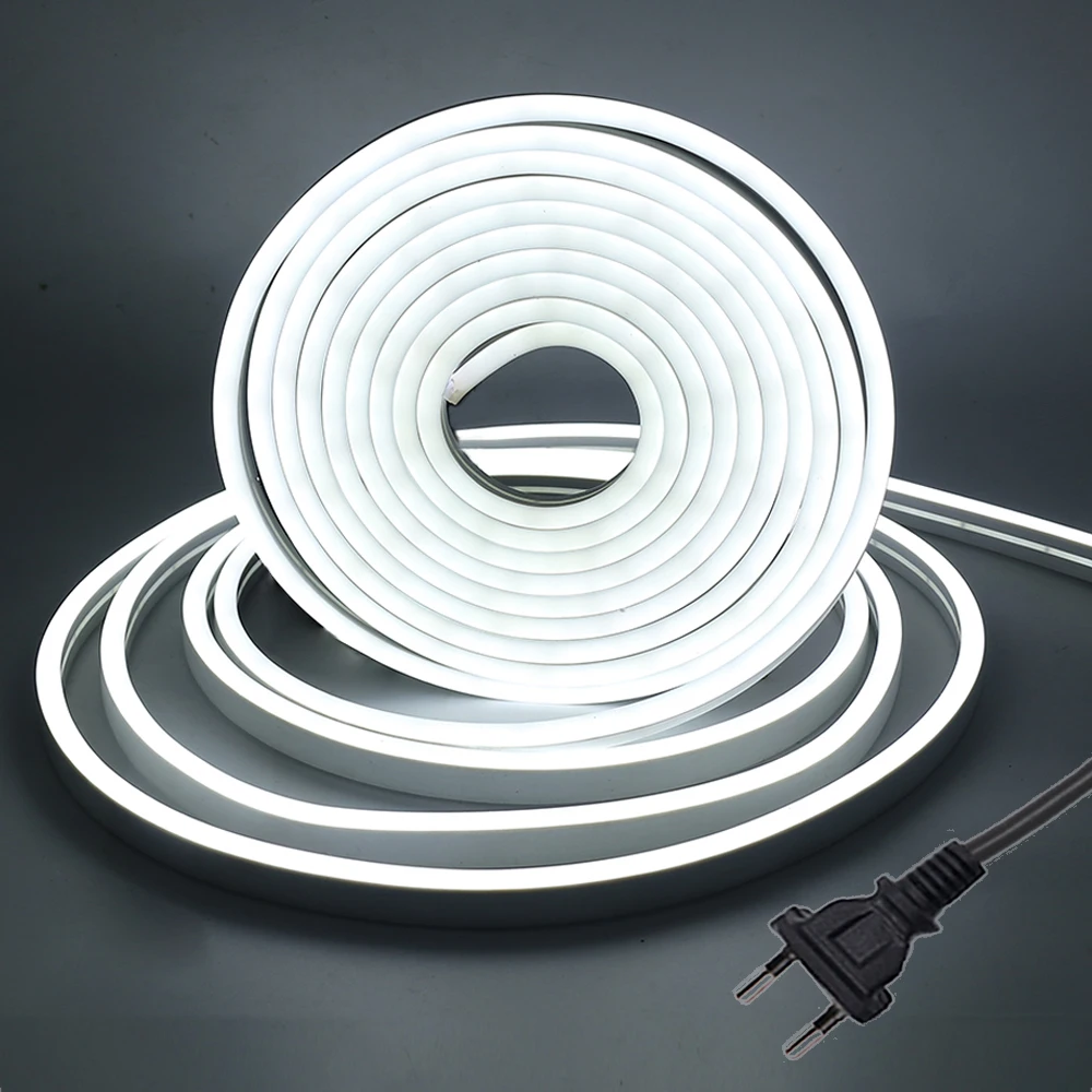 Neon Light LED Strip DC 12V Flexible Fairy String SMD2835 120leds/m Outdoor Holiday Decor lamp With EU Plug Power Supply | Лампы и