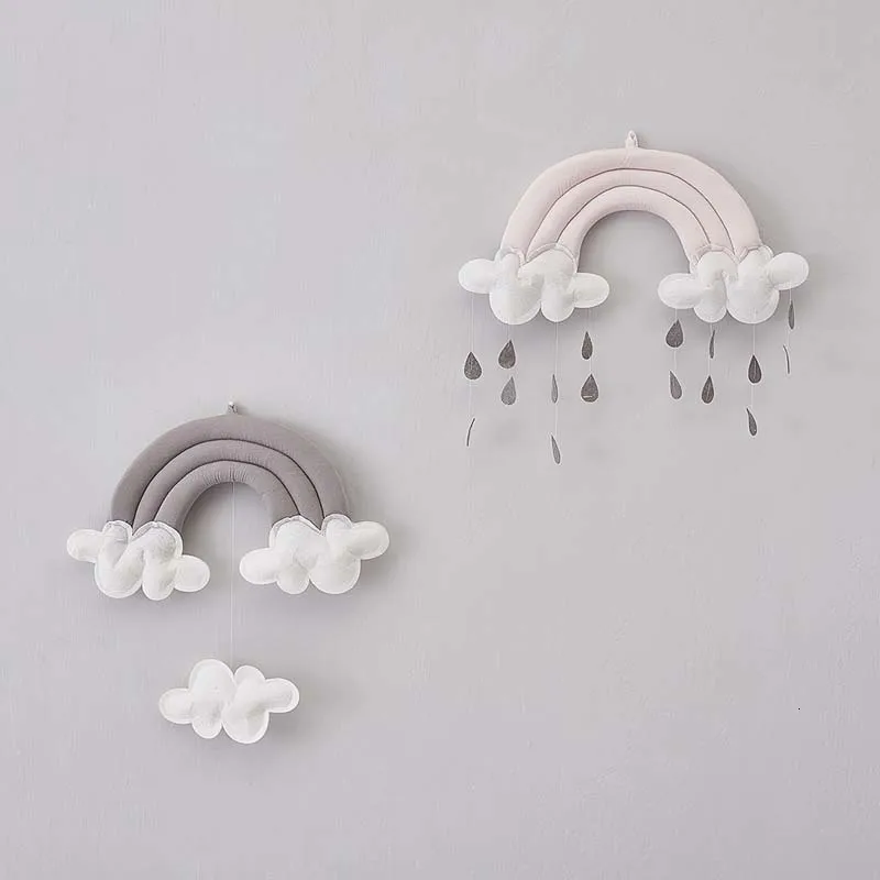 Kids Room Decoration Nordic Handmade Cloud Wall Hanging Decor For Kids Nursery Room Rainbow Hanging Baby Photography Props Decor
