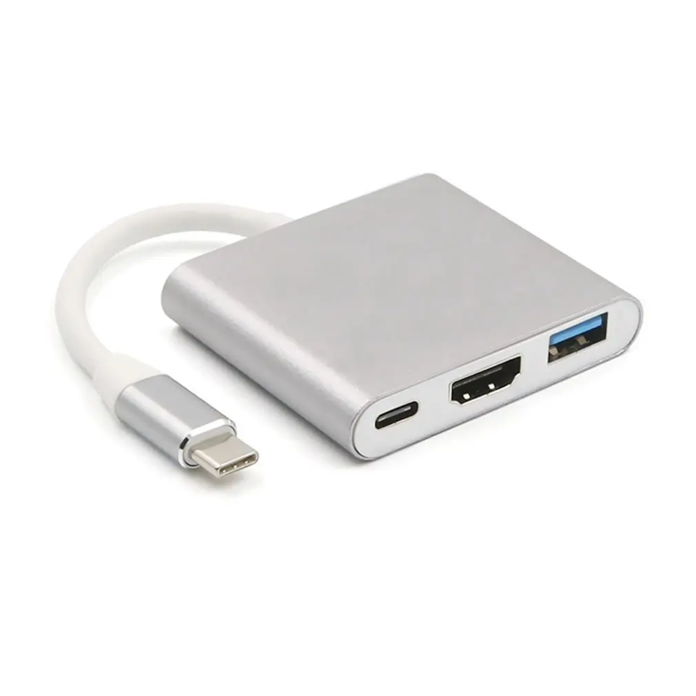 Usb type C к HDMI USB 3,0 адаптер для зарядки конвертер USB-C 3,1 концентратор адаптер для MacBook Pro Pixel huawei Mate10 - Цвет: Золотой