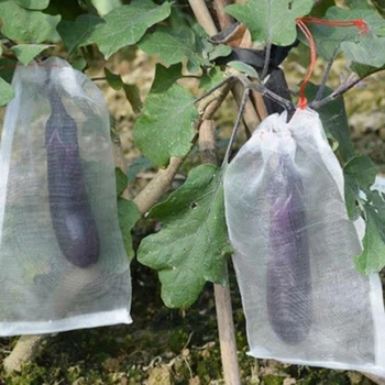 

50PCS Netting Bags Garden Fruit Barrier Cover Bags For Grape Fig Flower Seed Vegetable Protection From Insect Mosquito Bag