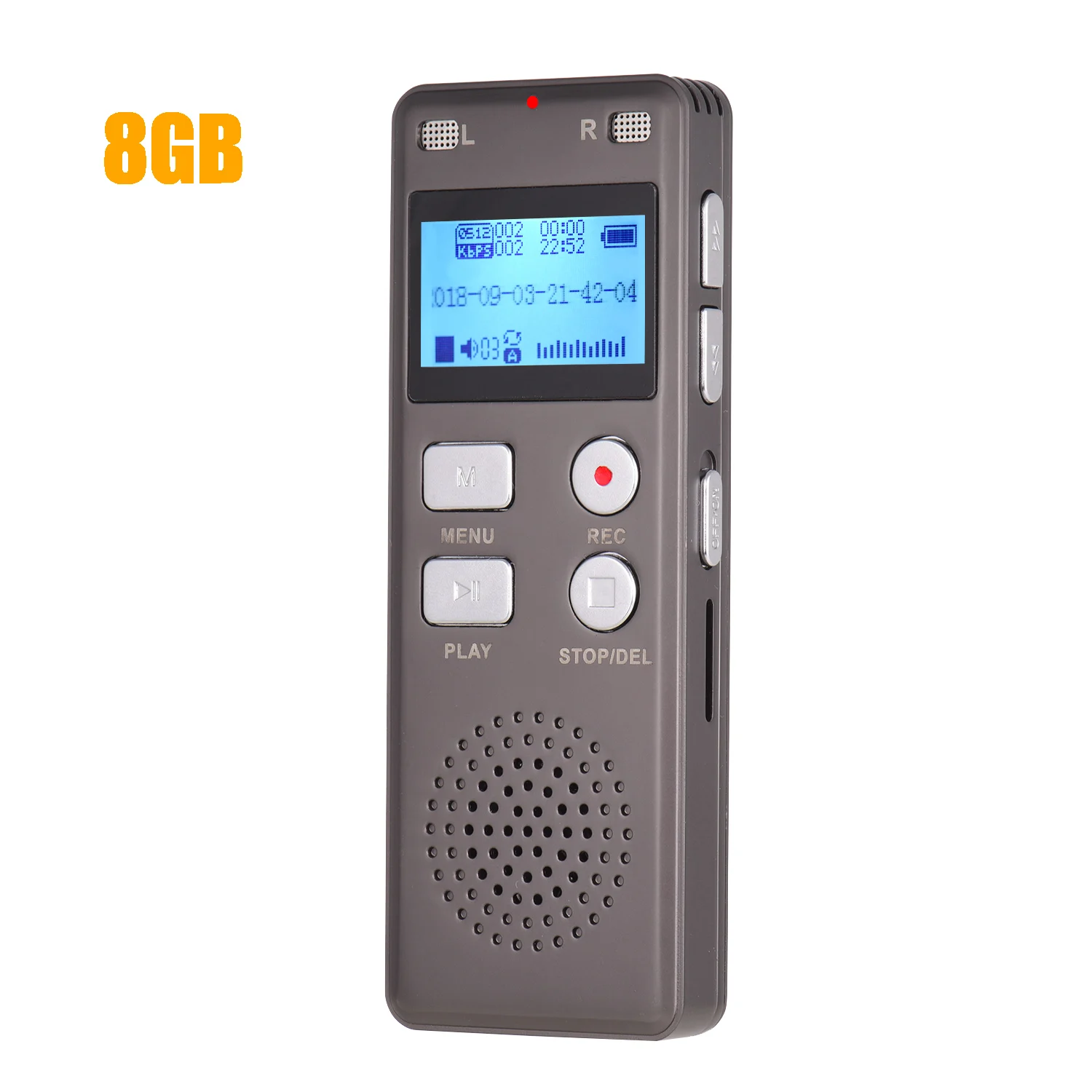 Цифровой диктофон MP3 музыкальный плеер однокнопочная запись голосовой активации с громкоговорителем емкостью 8 ГБ