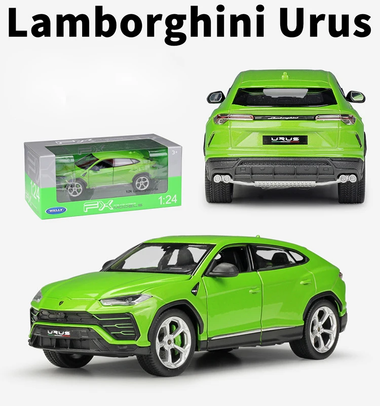 WELLY литой автомобиль 1:24 масштаб высокая модель автомобиля Lamborghin Urus Металл SUV мальчик игрушки сплав игрушка автомобиль для детей Коллекция подарков