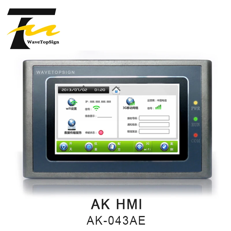 WaveTopSign AK HMI 043AE Outl ine dimension 150X93 × 39 мм Размер монтажного отверстия 141 84 мм|Контроллер