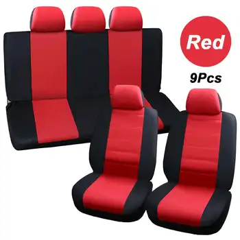 

Soft Sponge Car Seat Cover 9pcs Universal Car Front Back Seat Cover with Headrest Protector Set Full Coverage Cover for Vehicle