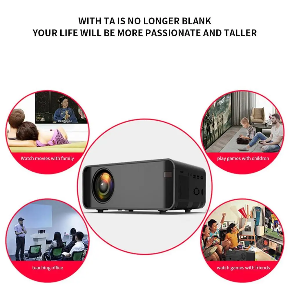 Проектор для Android 4K 3D HD 1080P 12000 люмен светодиодный проектор wifi BT домашний кинотеатр HDMI#4D16