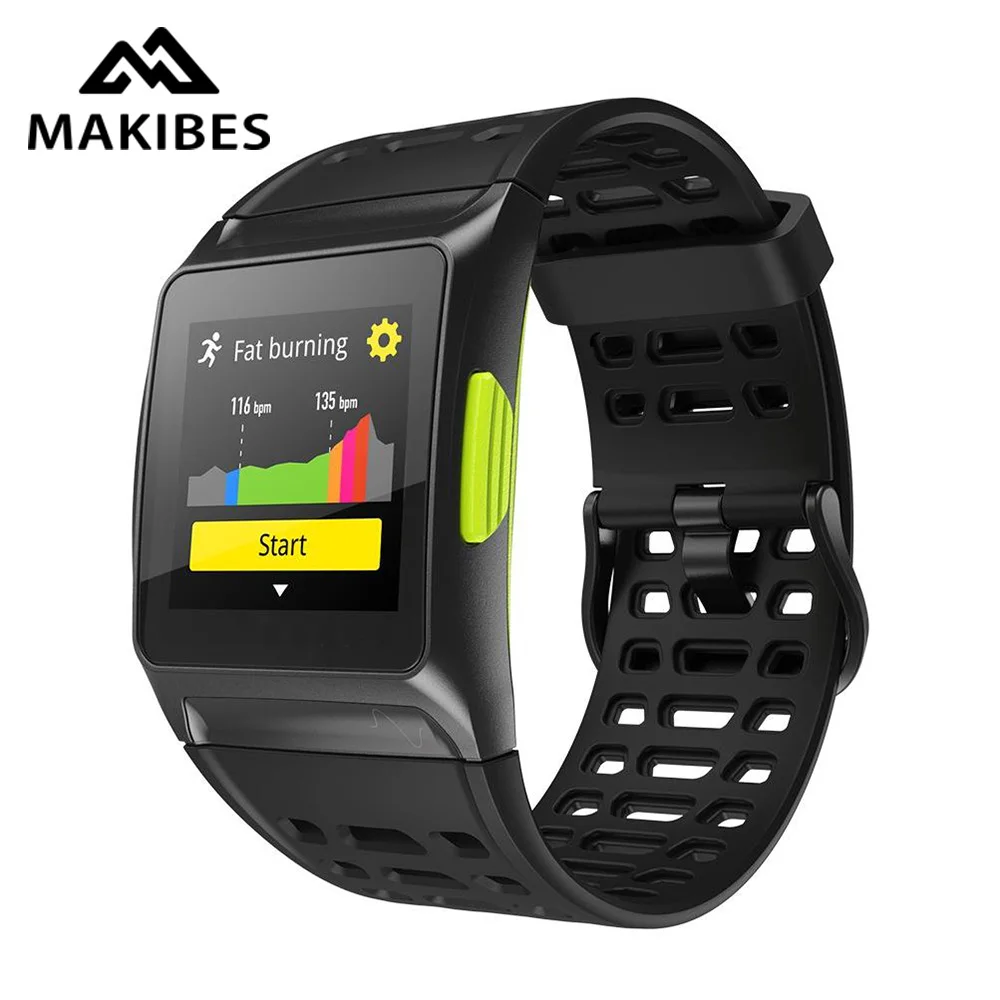 Смарт часы Makibes BR1 GPS пульсометр фитнес браслет IP67 цветной дисплей с поддержкой