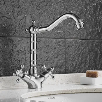 

Hot-selling foreign trade fashion simple cold and hot water basin faucet double single-hole washbasin faucet