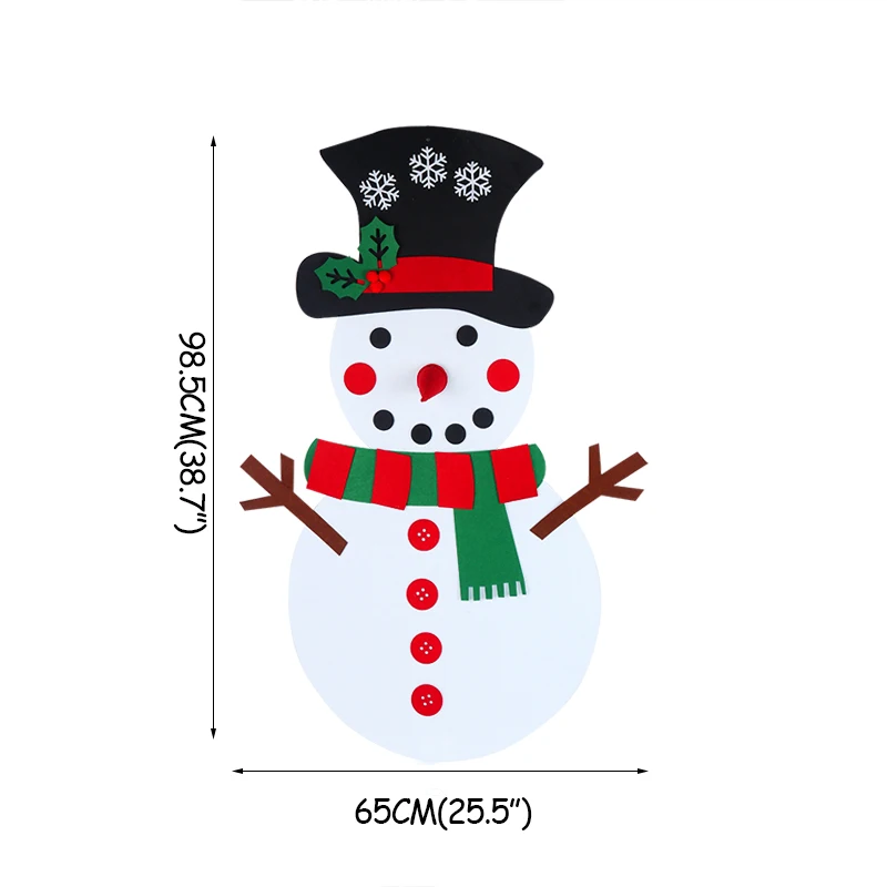 1 комплект войлочная Рождественская елка Снеговик игра для детей рождественские украшения для дома DIY подарок для детей Новогодний подарок Navidad - Color: 1set felt snowman