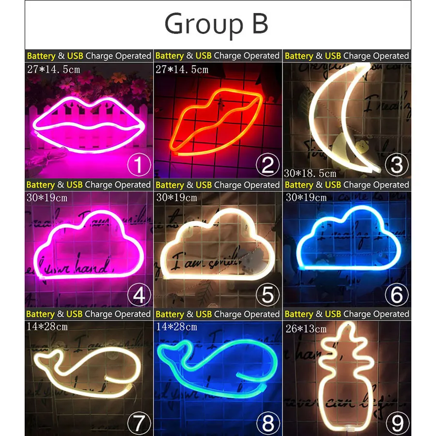  Wholesale 39 Style LED Night Light USB Battery Powered Neon Night Lamp Colorful Rainbow Flamingo Ca - 33054277633