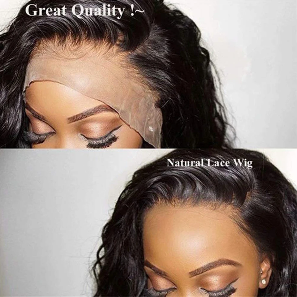 13*4 объемные волнистые человеческие волосы на кружеве, парики Remy, предварительно выщипанные человеческие волосы, фронтальные парики, натуральный цвет для черных женщин