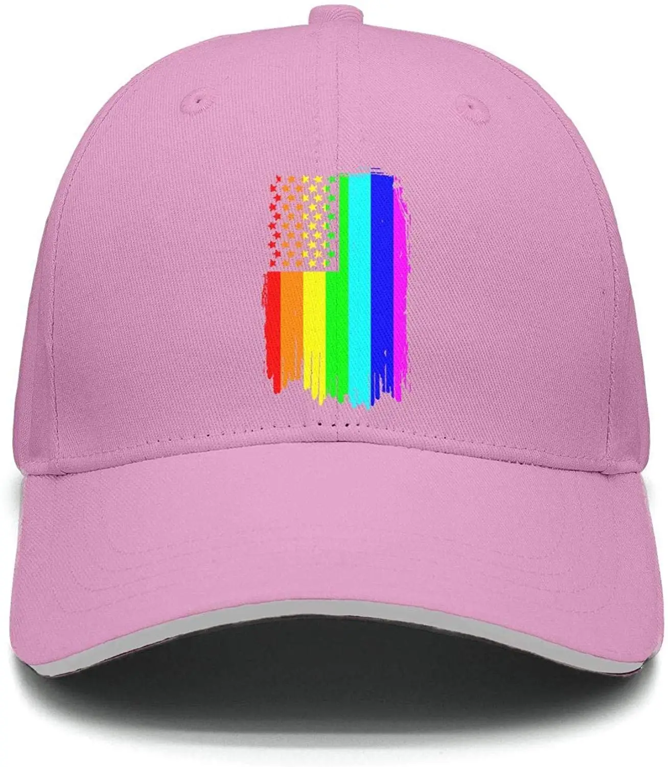 Distressed Gay Pride Rainbow Flag Женская Повседневная хлопковая бейсболка с регулируемой сеткой