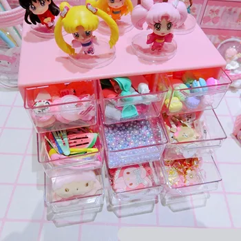 

Plastic 9 Grid Desktop Storage Box Drawer Organize 9 Lattice Organizing Box for Student Dormitory Mini Household Storage Tools