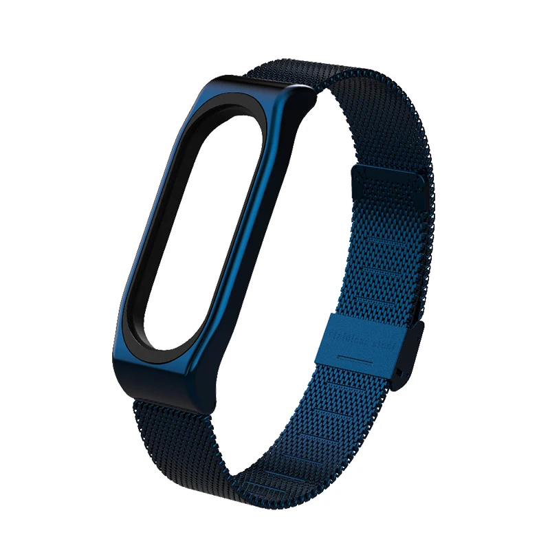 Браслет mi jobs mi band 3 ремешок для Xiaomi mi браслет 4 ремешок браслет из нержавеющей стали Correa mi Band 4 браслет умный браслет - Цвет: blue