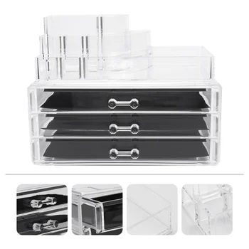 

1pc Transparent Storage Container Makeup Holder Cosmetics Container Drawer Type Box Multi-layer Storage Case for Makeup Desktop