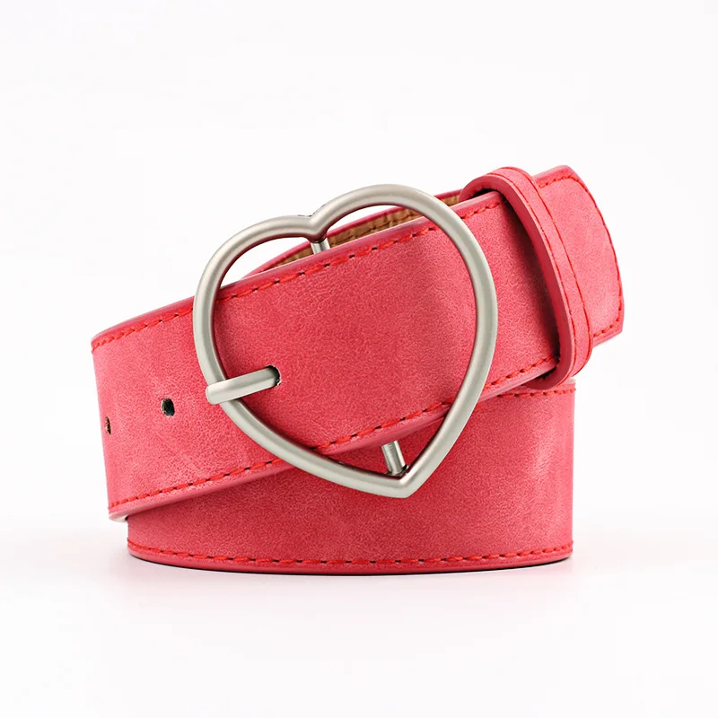 waist belt for women Women Leather Belt Fashion Round Metal Buckle Female Leisure Dress Jeans Wild Without Pin Strap All-match Lady Adjustable Belts wide belts for dresses Belts