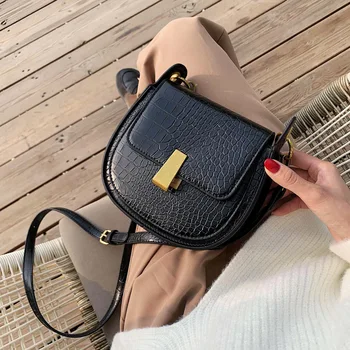 

2020 Mini Crossbody Shoulder Bags Simple Female Travel Handbags Women's handbag Pu Leather Saddle Bags For Women Stone Pattern