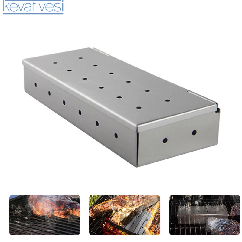 

12Holes Smoker Box Foldable Cold Smoke Generator Barbecue Grill Wood Chip Smoker Box BBQ Tools Stainless Steel BBQ Accessories