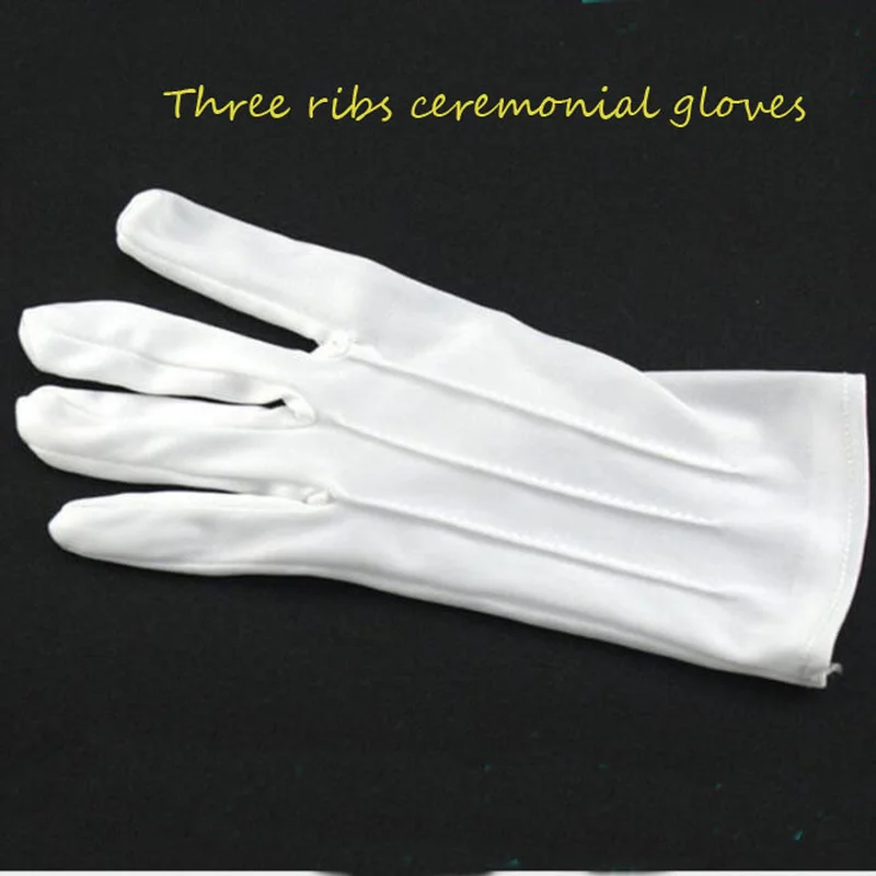 Three-strength White Labor Insurance Thin Etiquette Reception Wenwan Circling Parade Military Security Performance Gloves 1pair labor gloves