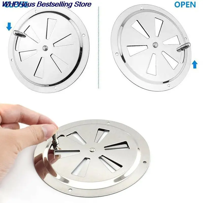 Air Louver Vent Stainless Steel 316 Boat Marine Round Grille Ventilation Louvered Ventilator Grill Cover Side Knob Opening 1pc air vent grille