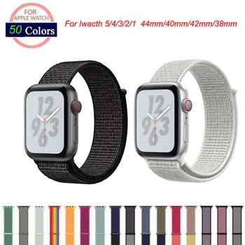 

Band For Apple Watch Series 5/4/3/2/1 38MM 42MM Nylon Breathable Replacement Strap Sport Loop for Apple Watch Band 44MM 40MM