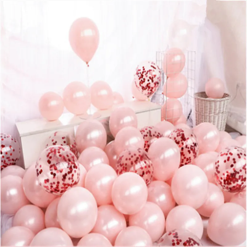 Globos de confeti de oro rosa transparente, decoración de fiesta de  cumpleaños, boda, cromado, metálico, 10/20 Uds.|Globos y accesorios| -  AliExpress