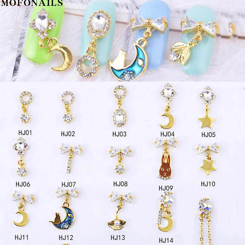

MOFONAILS Metallic Silver 10pcs Rhinestone Nail Studs / Crystal Dangle charm Nail design nail art/ luxury Zircon Crystal Rhinest