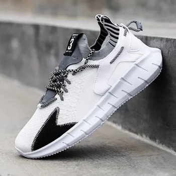 

Hot Sale Shose Men Breathable Flat Original Lace Up Mens Sneakers Casual Black Lightweight Summer Shoes Rubber Sole Fashion Soft