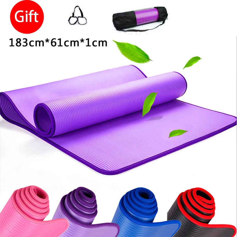 10mm Thickened Non-slip Yoga Mats Tear Resistant Fitness Mats Exercise Sports Gym Pilates Pads With Yoga Mat Bag & Strap
