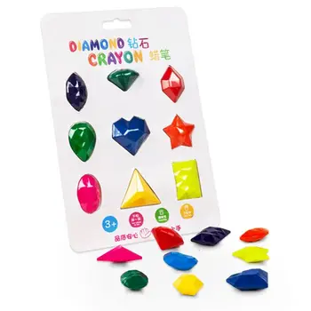 

2020 New 9 Colors Diamond Shape Crayons Non Toxic Washable Painting Drawing Wax for Baby