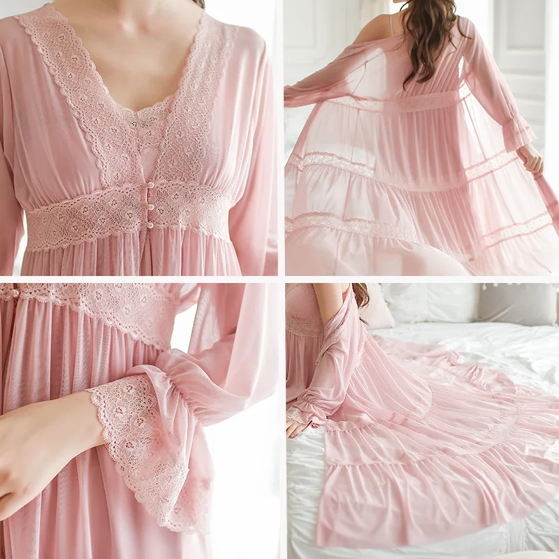 Женская ночная рубашка халат Vestido ночное белье платье для сна с длинным рукавом