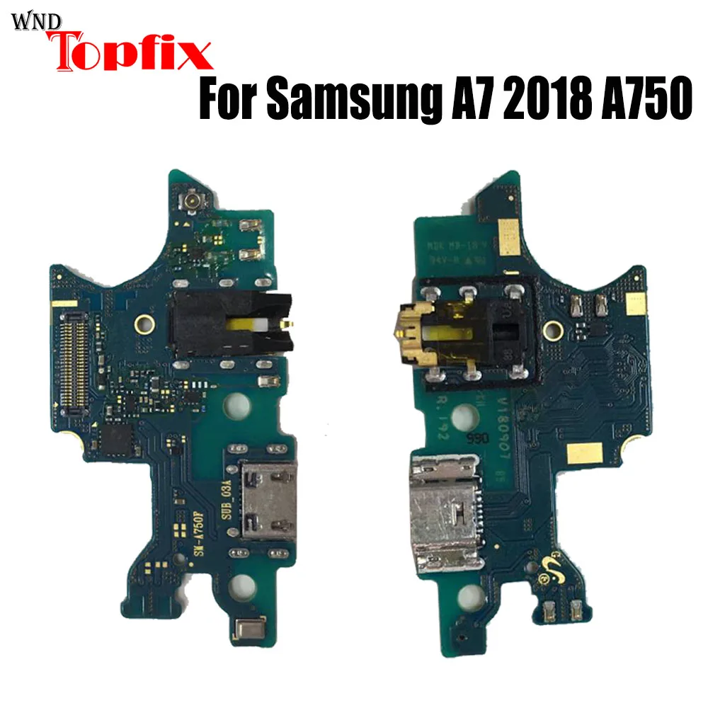 Puerto de carga flexible para Samsung Galaxy A7 2018, piezas de repuesto, Cargador USB, Cable