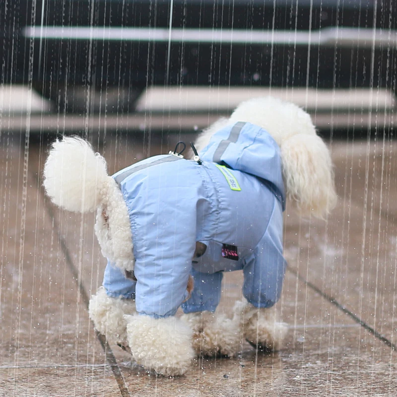 Small Dog Raincoat Reflective Dog Raincoat Waterproof Jumpsuit Puppy Rain Jacket For A Dog Pomeranian Schnauzer Poodle Clothing