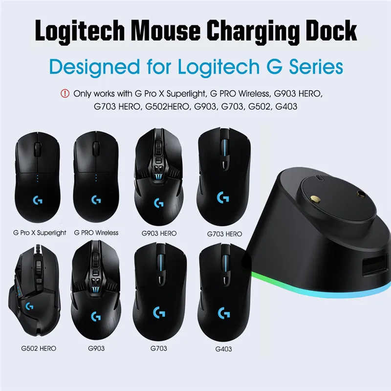 presse Meget rart godt Udover Logitech G Pro X Superlight Metal RGB Mouse Charging Dock For Magnetic  Wireless Mouse Charger G 403 502 703 903 HERO Pro WIRELES _ - AliExpress  Mobile