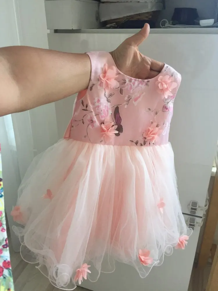 Вечерние и Свадебные Платья с цветочным узором для маленьких девочек платье с бабочками для маленьких девочек возрастом 2, 1, 3, 6, 12, 18, 24 месяцев, одежда для карнавала