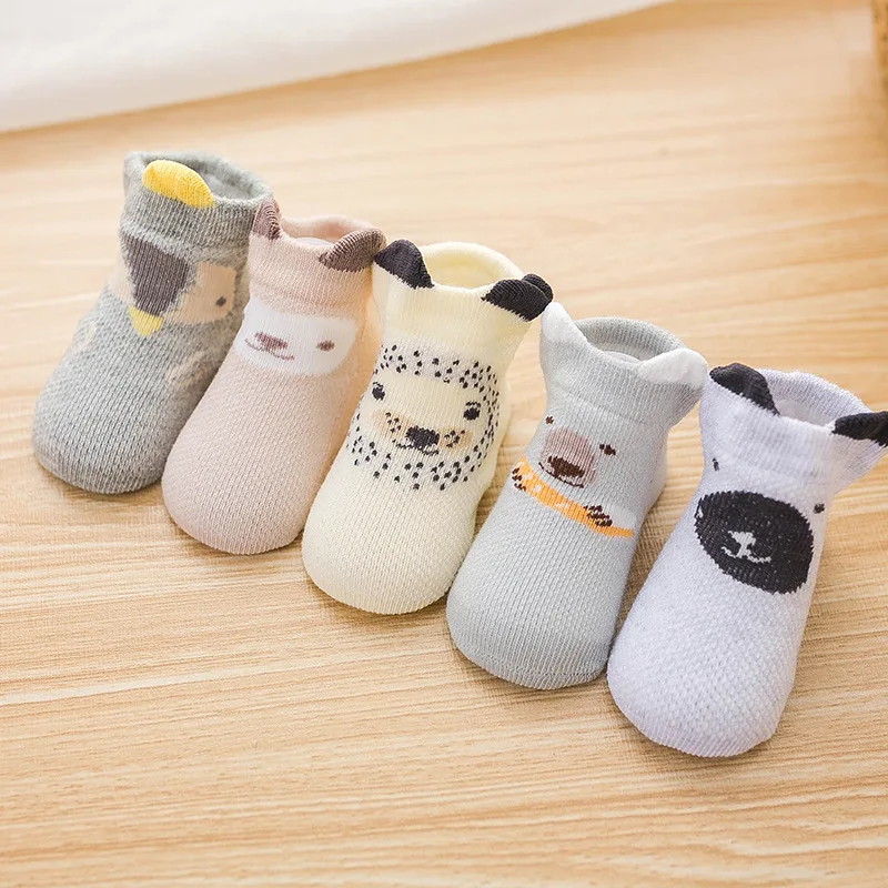 

5 Pairs/lot 2021 Summer Boys Girls Kids Socks Mesh Socks 0-3T Children Kids Thin Short Socks Cotton Comfort Socks Kids Socks
