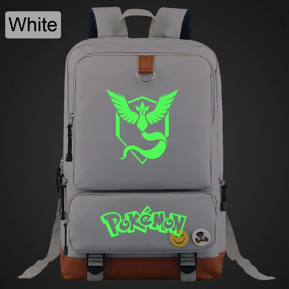 Green Luminous Pokemon Pikachu Boy Girl Book School bag Women Bagpack Teenagers Schoolbags Men Student Patchwork Backpack