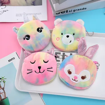 

New Style Hot Selling Laser Colorful Plush Cute Purse Coin Bag Coin Pocket Small Gifts