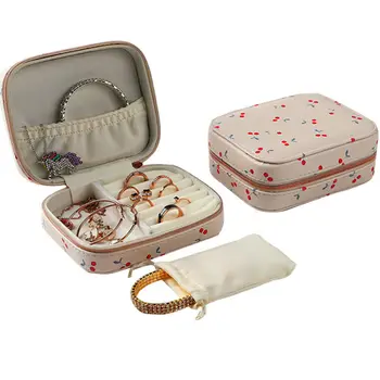 

Women Portable Earring Ring Jewelry Display Storage Box Case Organizer Holder