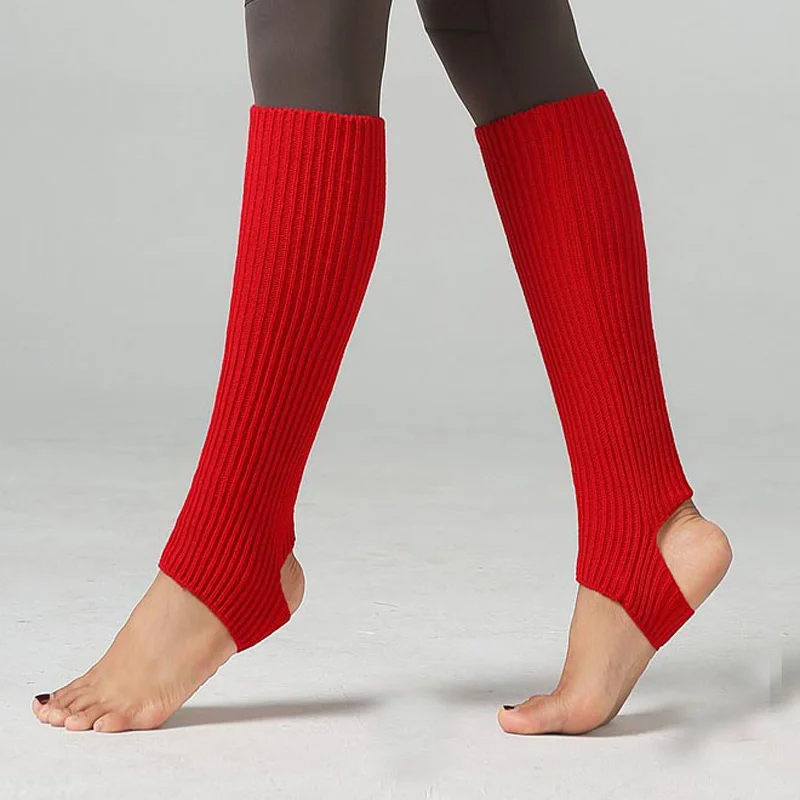 La MaxPa/женские носки женские вязаные гетры для девочек, гетры, носки для занятий фитнесом, балетом, тренировочным шлангом, k2150 - Цвет: Красный
