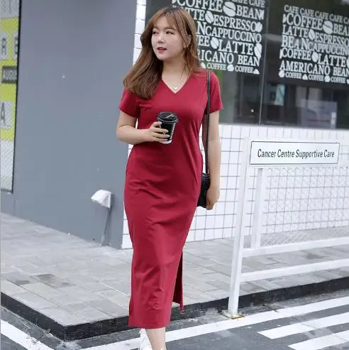 Черное макси платье-футболка женское летнее винтажное пляжное сексуальное