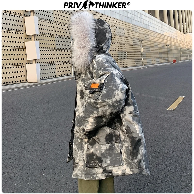 Privathinker Мужская камуфляжная Зимняя парка с капюшоном, пальто, Мужская теплая утолщенная куртка, Мужская Уличная одежда в стиле хип-хоп, зимняя верхняя одежда