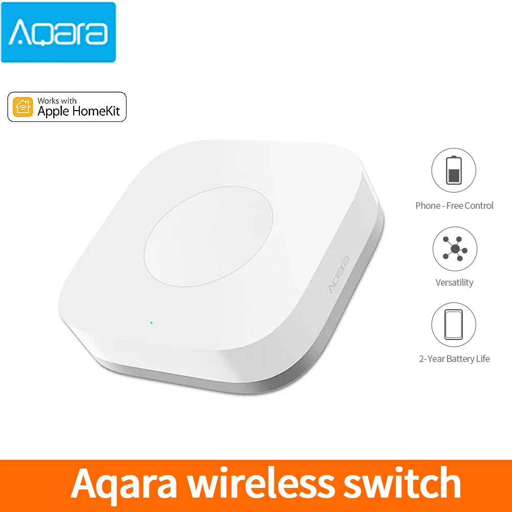 Мини беспроводной переключатель Aqara Zigbee, универсальная 3-сторонняя кнопка управления для устройств умного дома, совместимая с Apple HomeKit Мини беспроводной переключатель Aqara Zigbee, универсальная 3-сторонняя кнопка управления для устройств умного дома, совместимая с Apple HomeKit