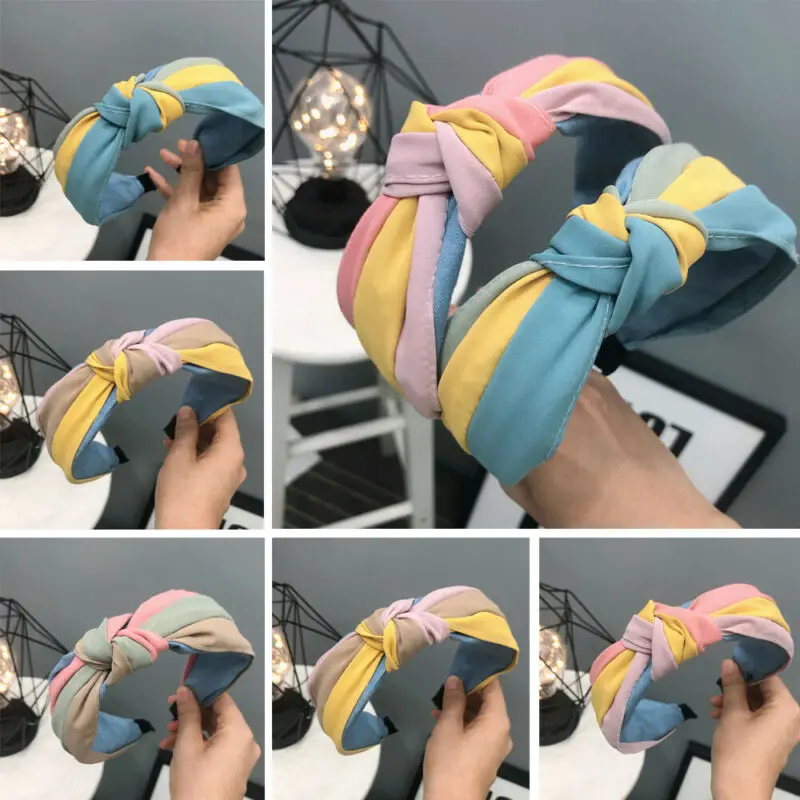 Women's Cute Headband Alice Band Top Knot Newest Fashion plain Headband Twist Hairband