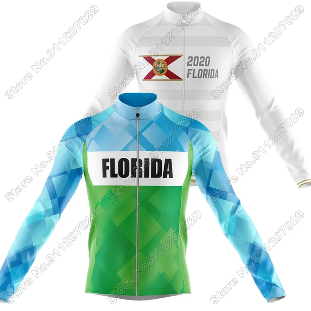 2020 США штат Флорида Велоспорт Джерси с длинным рукавом велосипедная одежда