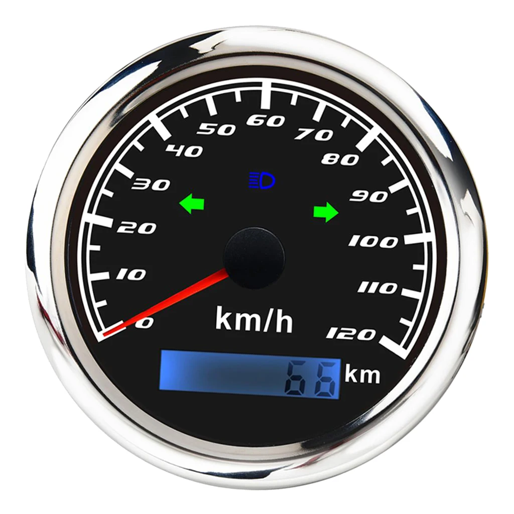 85 мм gps Тахометр спидометр цифровой спидометр одометр для автомобиля мотоцикла лодки, 0-120 км/ч, IP67 водонепроницаемый