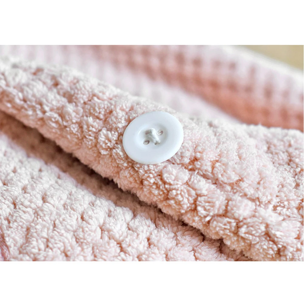 Женская сушка для волос шапочка-полотенце для душа салон густой Путешествия Быстрый с кнопкой домой Вода Абсорбирующая мягкая ванная комната коралловый флис обертывание