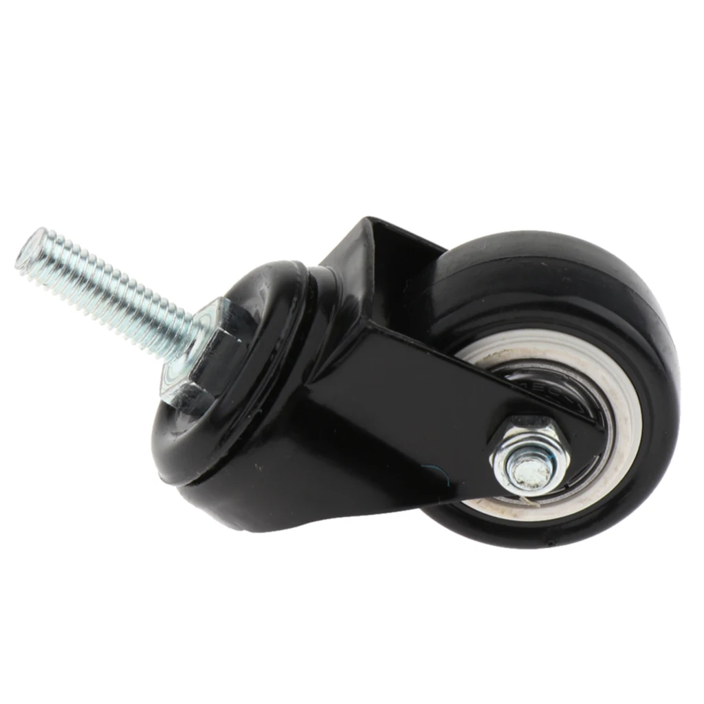 1.5 Inch PU Replacement Caster Swivel Furniture Wheels Floor Protecting Office Chair Swivel Caster Threaded Stem, Black 1.5 Inch PU Replacement Caster Swivel Furniture Wheels Floor Protecting Office Chair Swivel Caster Threaded Stem, Black
